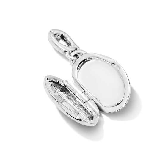 Oval Locket Necklace Charm in Sterling Silver