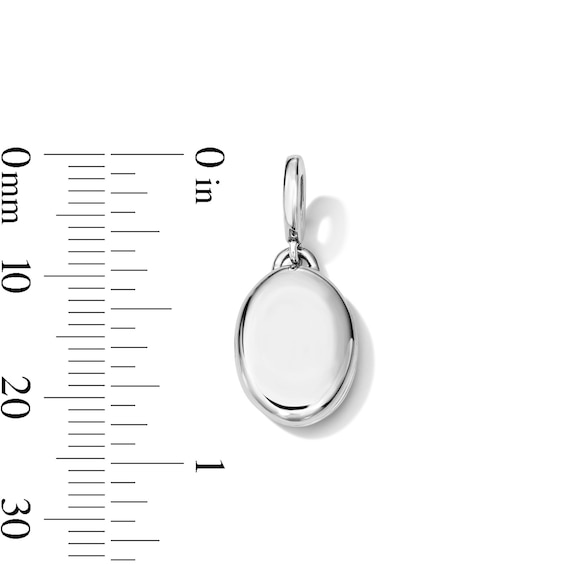 Oval Locket Necklace Charm in Sterling Silver