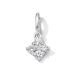 1/3 CT. T.W. Lab-Grown Diamond Cluster Necklace Charm in Sterling Silver (F/VS2)
