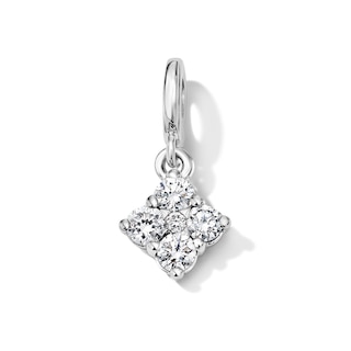 1/3 CT. T.W. Lab-Grown Diamond Cluster Necklace Charm in Sterling Silver (F/VS2)