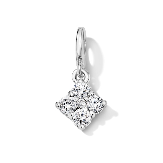 1/3 CT. T.w. Lab-Grown Diamond Cluster Necklace Charm in Sterling Silver (F/Vs2)