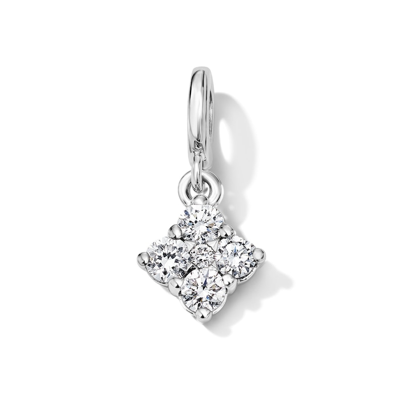 Main Image 1 of 1/3 CT. T.W. Lab-Grown Diamond Cluster Necklace Charm in Sterling Silver (F/VS2)