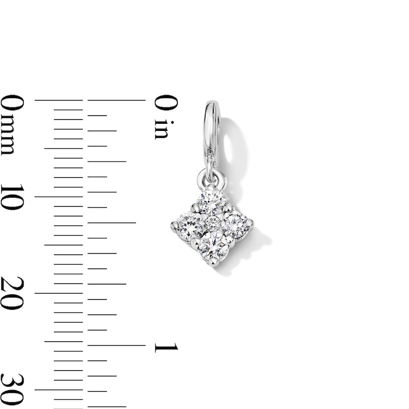 Main Image 3 of 1/3 CT. T.W. Lab-Grown Diamond Cluster Necklace Charm in Sterling Silver (F/VS2)