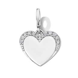 Lab-Grown Diamond Heart Necklace Charm in Sterling Silver (F/VS2)