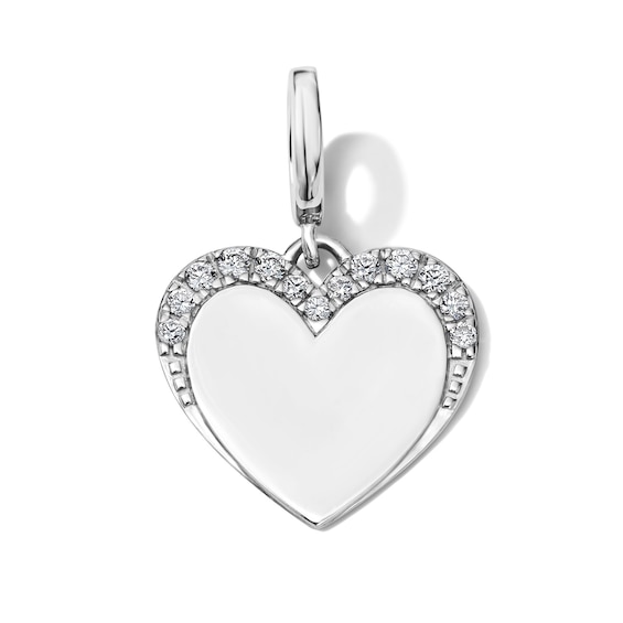 Lab-Grown Diamond Heart Necklace Charm in Sterling Silver (F/Vs2)