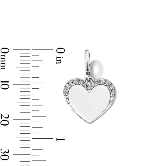 Lab-Grown Diamond Heart Necklace Charm in Sterling Silver (F/Vs2)