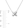 Thumbnail Image 3 of Diamond Accent Flower Necklace in Sterling Silver - 18"