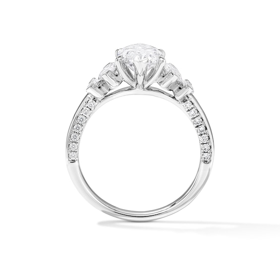 2 CT. T.w. Marquise-Cut Certified Lab-Grown Diamond Graduated Five-Stone Engagement Ring in 14K White Gold (F/Vs2)