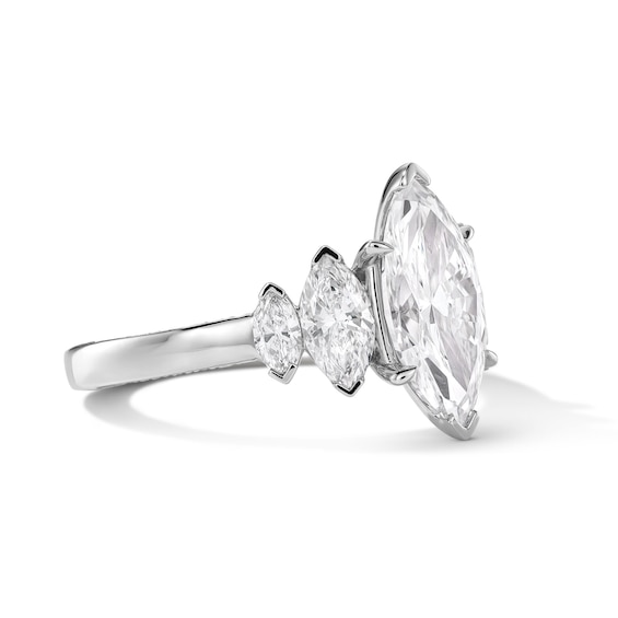 2 CT. T.w. Marquise-Cut Certified Lab-Grown Diamond Graduated Five-Stone Engagement Ring in 14K White Gold (F/Vs2)