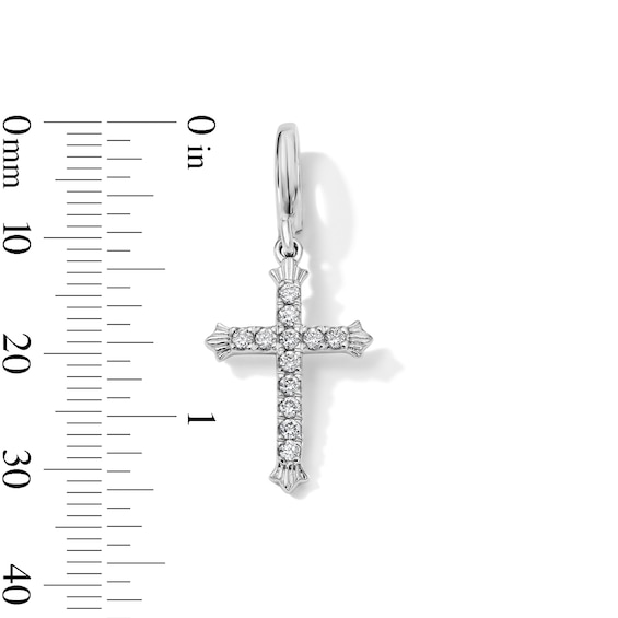 1/10 CT. T.w. Lab-Grown Diamond Flared Cross Necklace Charm in Sterling Silver (F/Vs2)