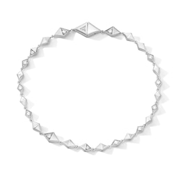 1/5 CT. T.W. Lab-Grown Diamond Geometric Link Bracelet in Sterling Silver (F/VS2) - 7.0"