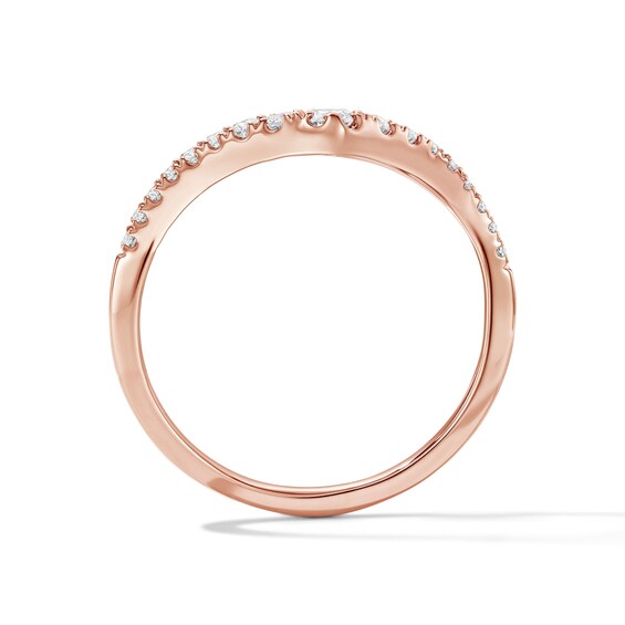 1/4 CT. T.w. Diamond Graduated Contour Band in 14K Rose Gold
