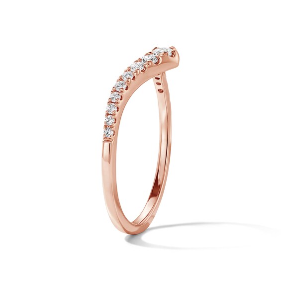 1/4 CT. T.w. Diamond Graduated Contour Band in 14K Rose Gold