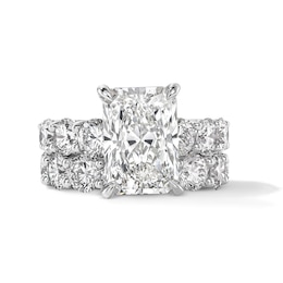 Grand Opulence 10 CT. T.W. Radiant-Cut Certified Lab-Grown Diamond Bridal Set in 14K White Gold (F/VS2)