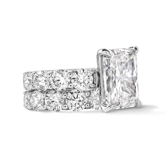 Grand Opulence 10 CT. T.w. Radiant-Cut Certified Lab-Grown Diamond Bridal Set in 14K White Gold (F/Vs2)