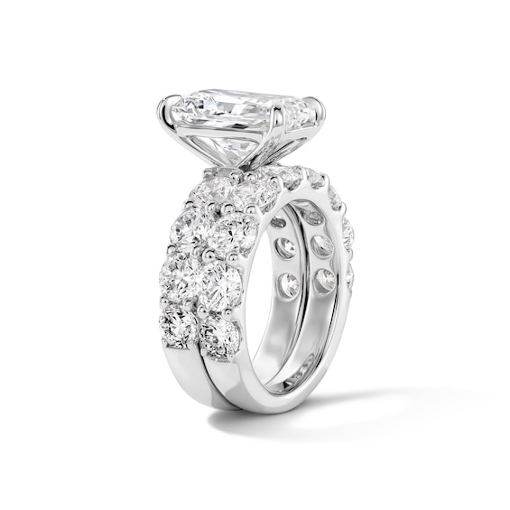 Grand Opulence 10 CT. T.w. Radiant-Cut Certified Lab-Grown Diamond Bridal Set in 14K White Gold (F/Vs2)