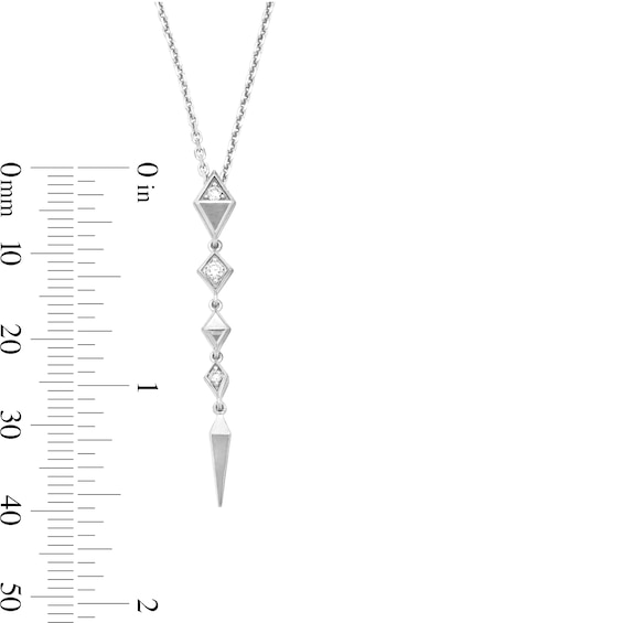 1/10 CT. T.w. Lab-Grown Diamond Drop Necklace in Sterling Silver (F/Vs2) - 18"