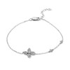 Thumbnail Image 1 of 1/5 CT. T.W. Diamond Flower Bracelet in Sterling Silver - 7.0"