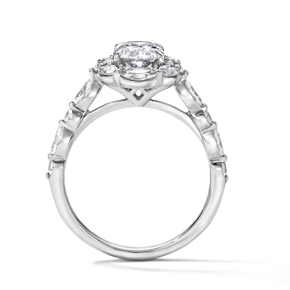 1-7/8 CT. T.w. Oval Certified Lab-Grown Diamond Frame Engagement Ring in 14K White Gold (F/Vs2)