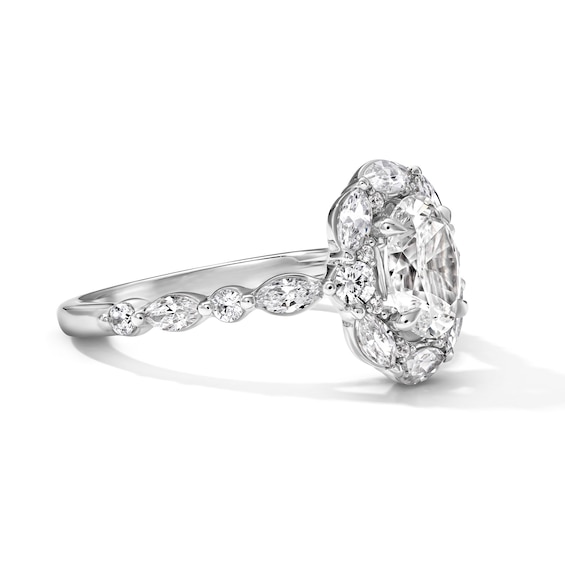 1-7/8 CT. T.w. Oval Certified Lab-Grown Diamond Frame Engagement Ring in 14K White Gold (F/Vs2)