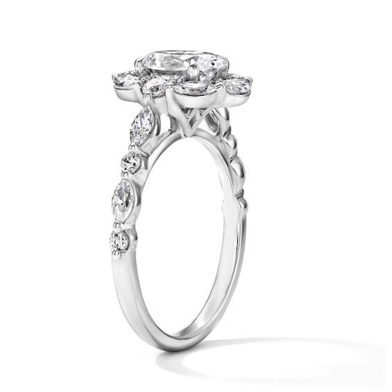 1-7/8 CT. T.w. Oval Certified Lab-Grown Diamond Frame Engagement Ring in 14K White Gold (F/Vs2)