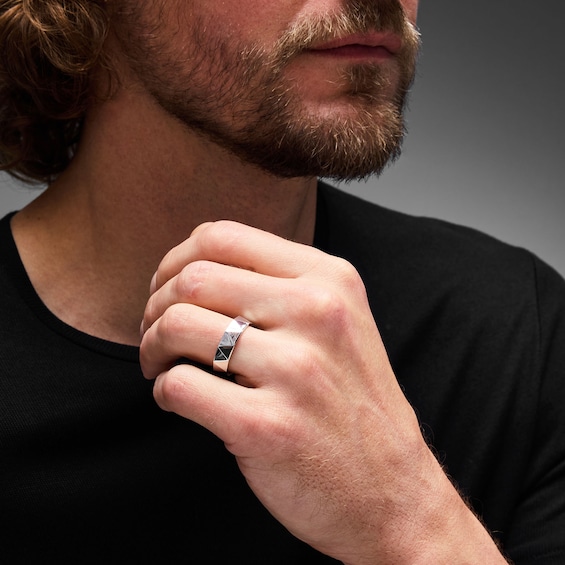 1/4 CT. T.w. Trillion-Cut Lab-Grown Diamond Geometric Ring in Sterling Silver (F/Vs2)
