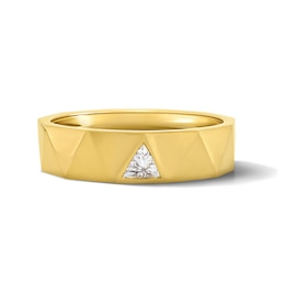 1/4 CT. T.W. Trillion-Cut Lab-Grown Diamond Geometric Ring in Sterling Silver with 14K Gold Plate (F/VS2)