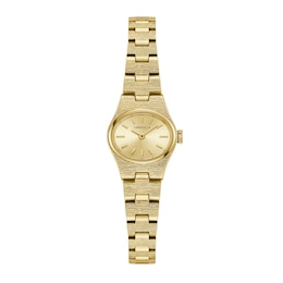 Ladies' Caravelle by Bulova Vintage Dress Quartz Gold-Tone IP Stainless Steel Watch with Champagne Dial (Model: 44L271)
