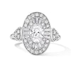 Thumbnail Image 1 of 1-1/3 CT. T.W. Oval Certified Lab-Grown Diamond Double Frame Engagement Ring in 14K White Gold (F/VS2)