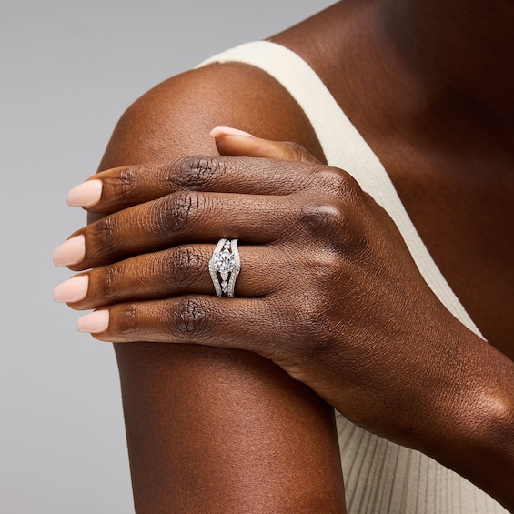 3/8 CT. T.w. Lab-Grown Diamond Contour Enhancer Ring in 14K White Gold (F/Vs2)