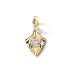 1/3 CT. T.W. Heart-Shaped Lab-Grown Diamond Shield Charm in 10K Gold (F/VS2)