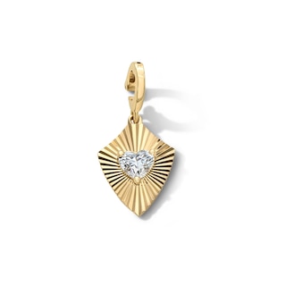 1/3 CT. T.W. Heart-Shaped Lab-Grown Diamond Shield Charm in 10K Gold (F/VS2)