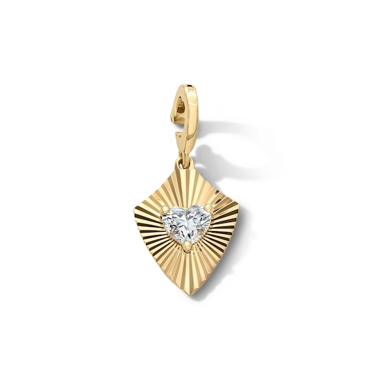 1/3 CT. T.w. Heart-Shaped Lab-Grown Diamond Shield Charm in 10K Gold (F/Vs2)