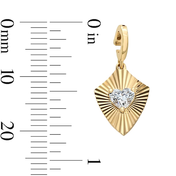 1/3 CT. T.w. Heart-Shaped Lab-Grown Diamond Shield Charm in 10K Gold (F/Vs2)