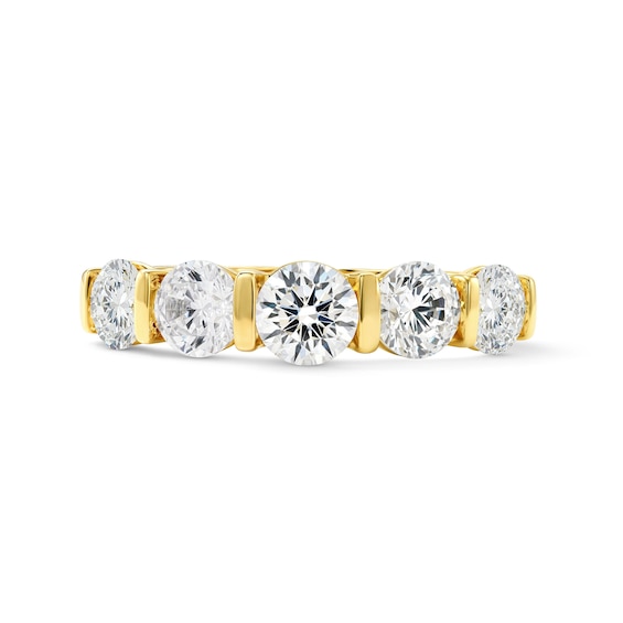1-1/2 CT. T.w. Lab-Grown Diamond Channel-Set Five-Stone Anniversary Band in 14K Gold (F/Vs2)