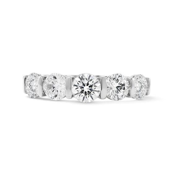 1-1/2 CT. T.w. Lab-Grown Diamond Channel-Set Five Stone Anniversary Band in 14K White Gold (F/Vs2)