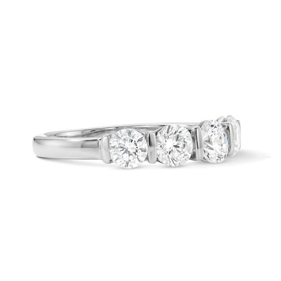 1-1/2 CT. T.w. Lab-Grown Diamond Channel-Set Five Stone Anniversary Band in 14K White Gold (F/Vs2)