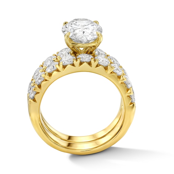 5-1/2 CT. T.w. Oval Certified Lab-Grown Diamond Bridal Set in 14K Gold (F/Vs2)