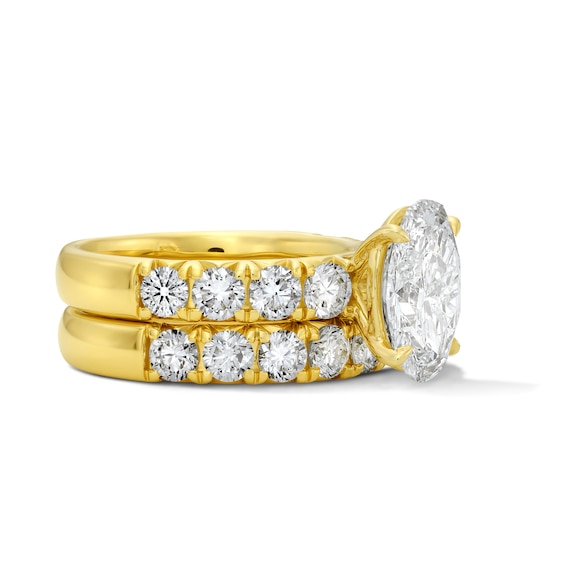 5-1/2 CT. T.w. Oval Certified Lab-Grown Diamond Bridal Set in 14K Gold (F/Vs2)