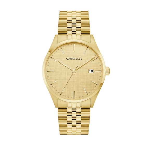 Men's Caravelle by Bulova Classic Gold-Tone IP Stainless Steel Watch with Gold-Tone Dial (Model: 44B132)