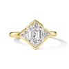 Thumbnail Image 1 of 2-3/8 CT. T.W. Certified Elongated Hexagon and Triangle-Cut Three-Stone Engagement Ring in 14K Gold (F/VS2)