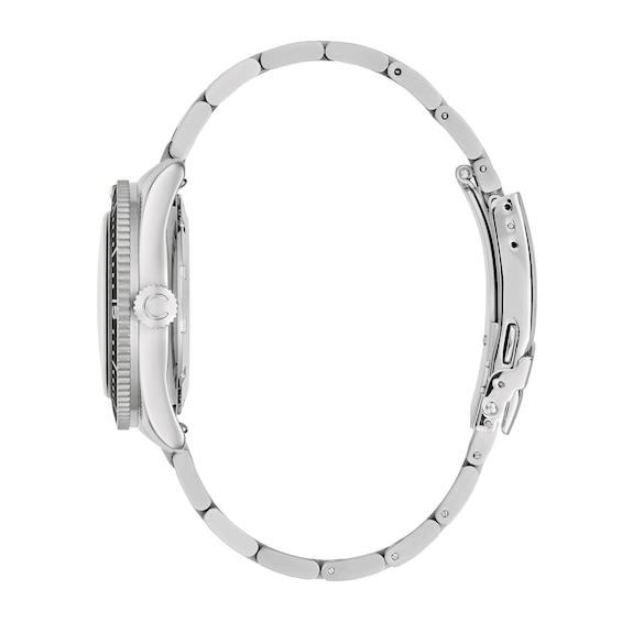 Men's Caravelle by Bulova Sea Hunter Stainless Steel Watch with Orange Dial (Model: 43B177)