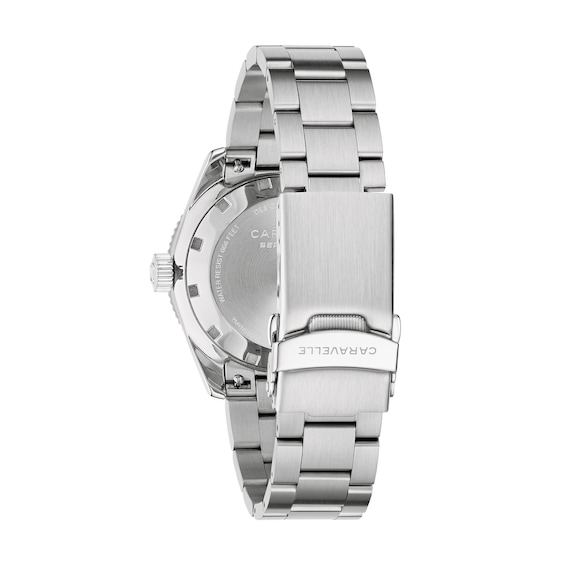 Men's Caravelle by Bulova Sea Hunter Stainless Steel Watch with Orange Dial (Model: 43B177)