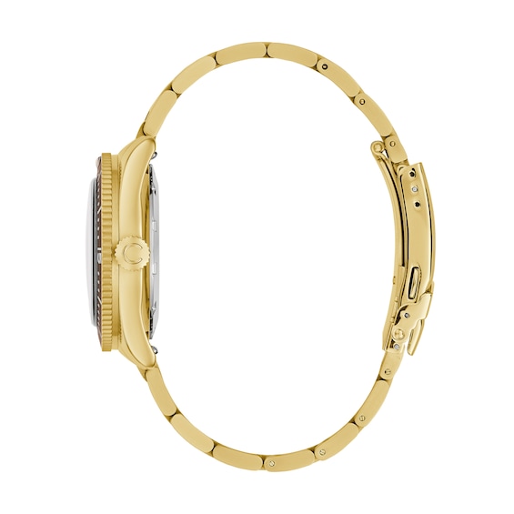 Men's Caravelle by Bulova Sea Hunter Gold-Tone IP Stainless Steel Watch with Beige Dial (Model: 44B133)