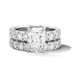 Grand Opulence 5-1/2 CT. T.W. Certified Radiant-Cut Lab-Grown Diamond Bridal Set in 14K White Gold (F/VS2)