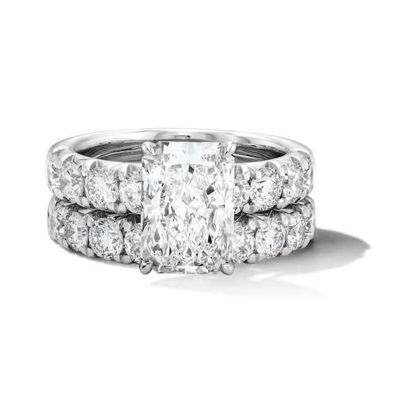 5-1/2 CT. T.w. Radiant-Cut Certified Lab-Grown Diamond Bridal Set in 14K White Gold (F/Vs2)