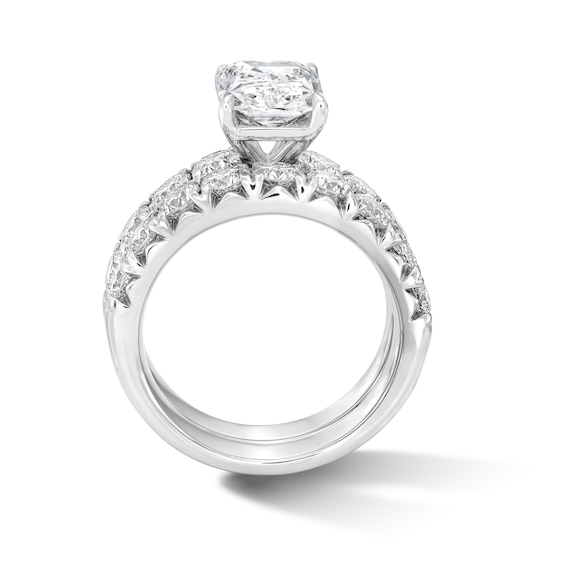 5-1/2 CT. T.w. Radiant-Cut Certified Lab-Grown Diamond Bridal Set in 14K White Gold (F/Vs2)