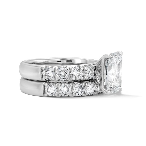 5-1/2 CT. T.w. Radiant-Cut Certified Lab-Grown Diamond Bridal Set in 14K White Gold (F/Vs2)