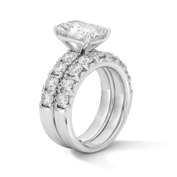 5-1/2 CT. T.w. Radiant-Cut Certified Lab-Grown Diamond Bridal Set in 14K White Gold (F/Vs2)