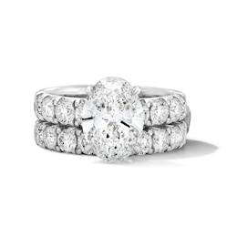5-1/2 CT. T.W. Oval Certified Lab-Grown Diamond Bridal Set in 14K White Gold (F/VS2)